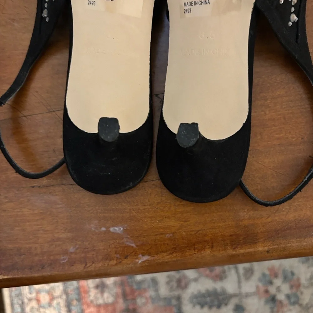 Steve Madden Black Rhinestone Kitten Heels - Picture 5 of 7